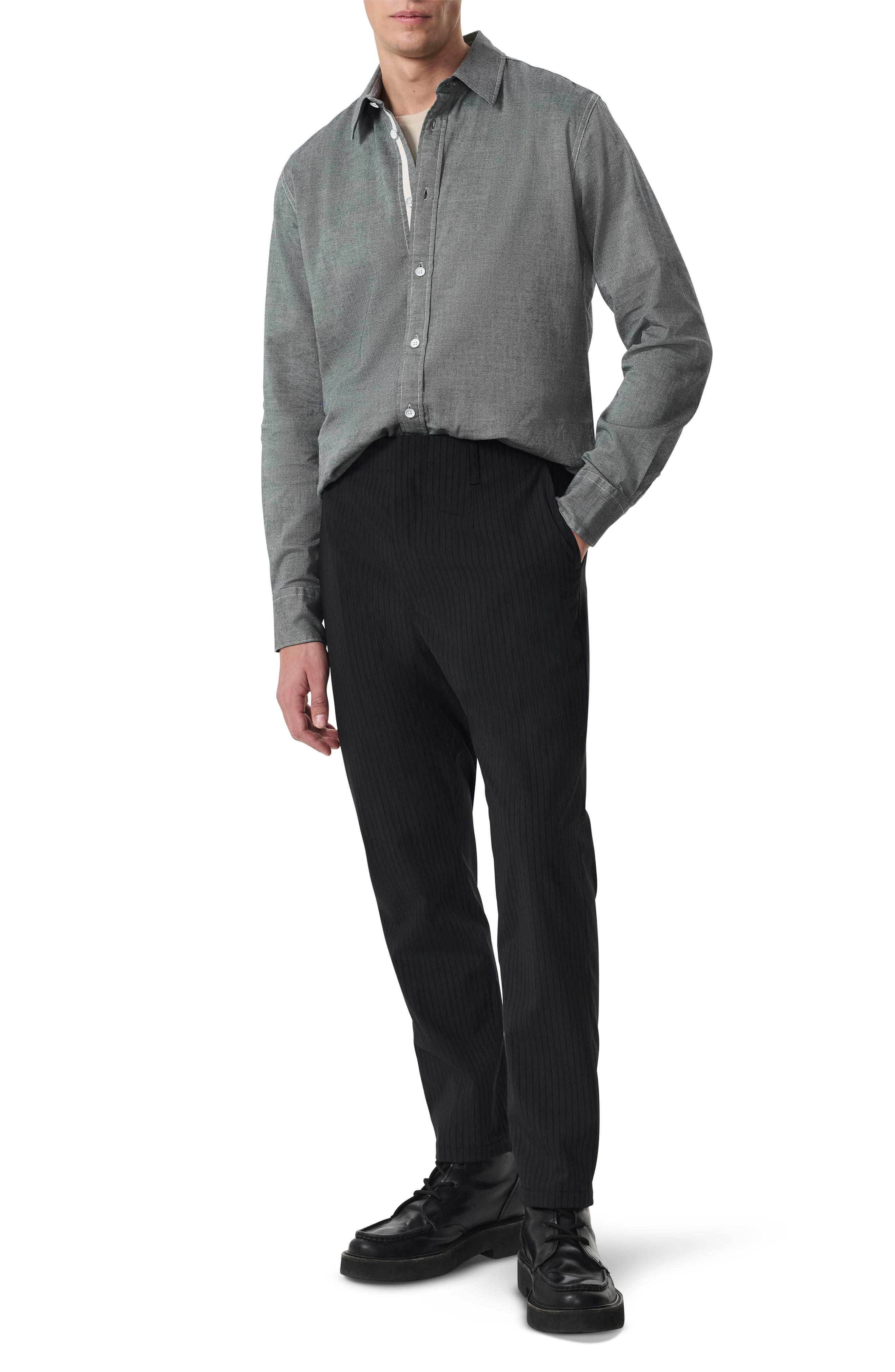 rag & bone Tomlin Cotton Dobby Button-Up Shirt in Pearlgry at Nordstrom - 5