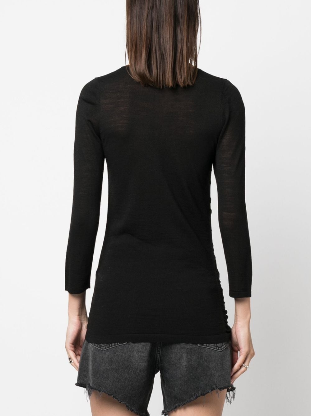 gathered long-sleeve top - 4