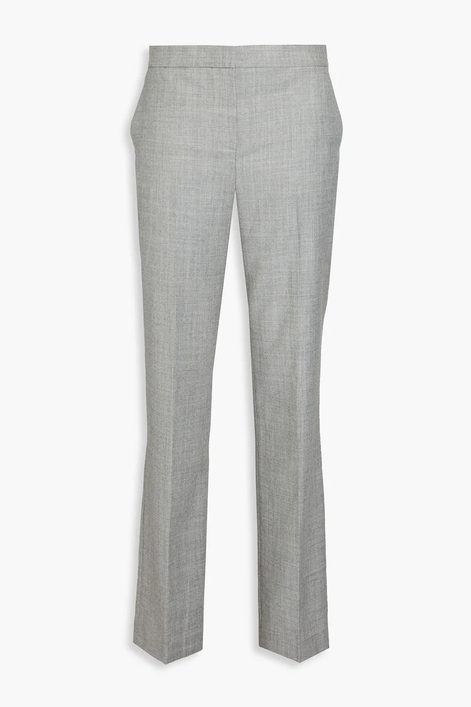 Mélange wool-flannel straight-leg pants - 1
