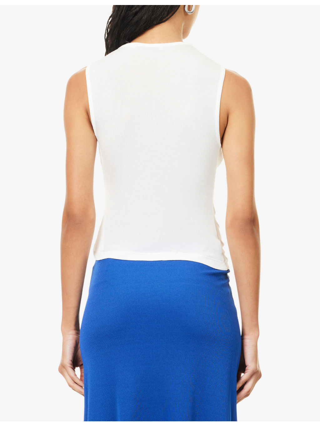 Tension Draped Rib Knitted Tank Top - 4