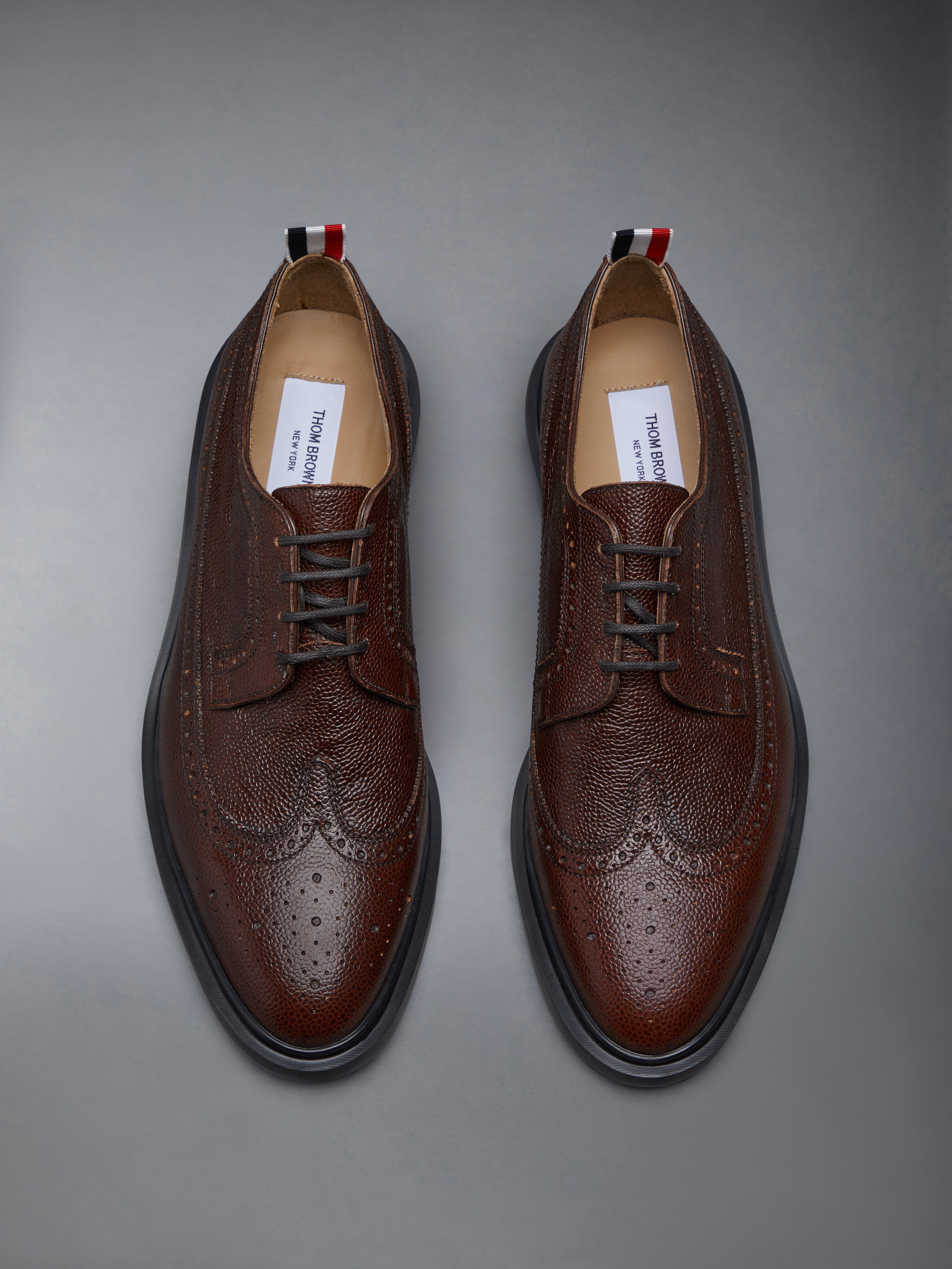PEBBLE GRAIN LIGHTWEIGHT RUBBER SOLE LONGWING BROGUES - 5