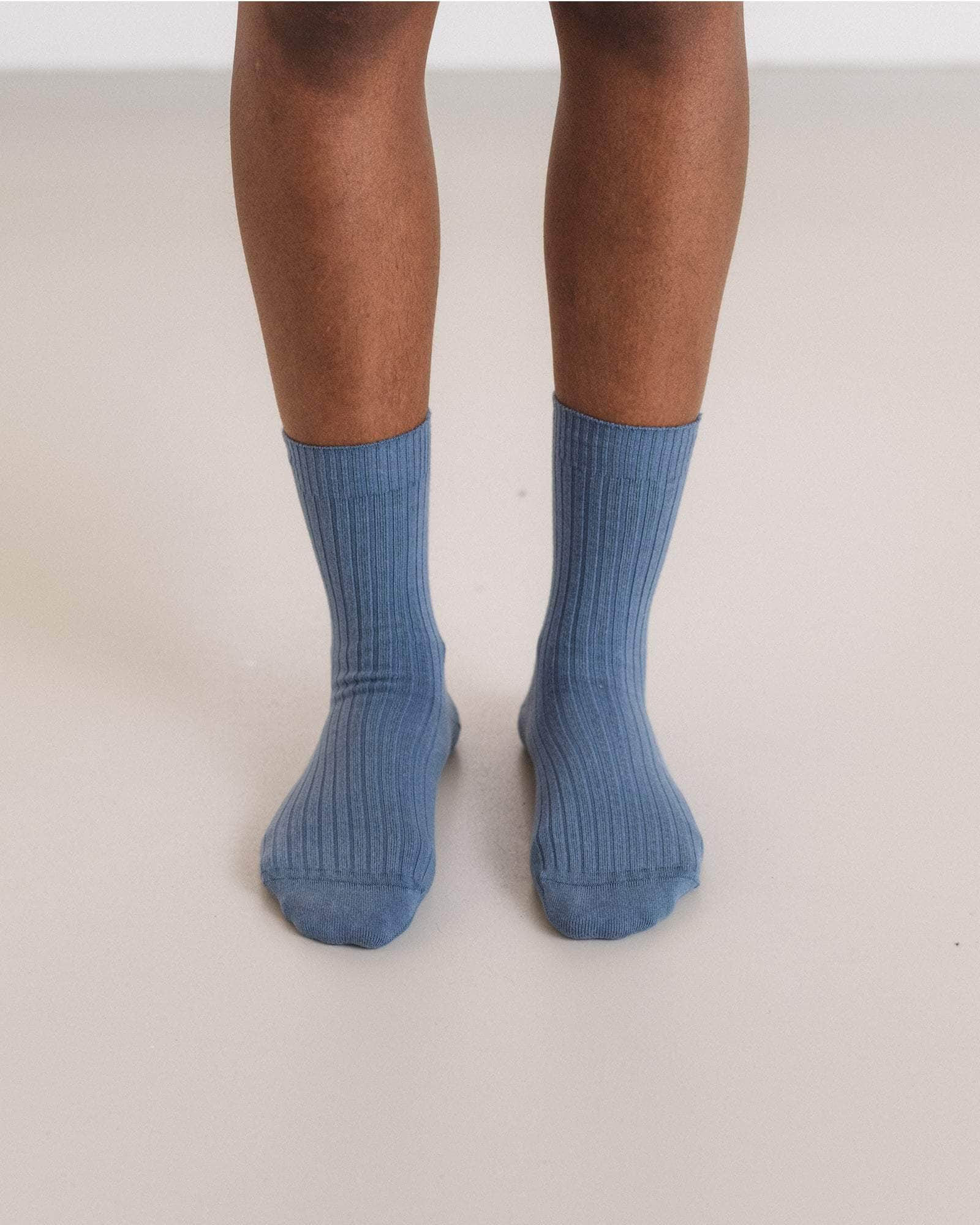 Pack - 3 Rib Overankle Socks - Textured Organic Cotton - 2