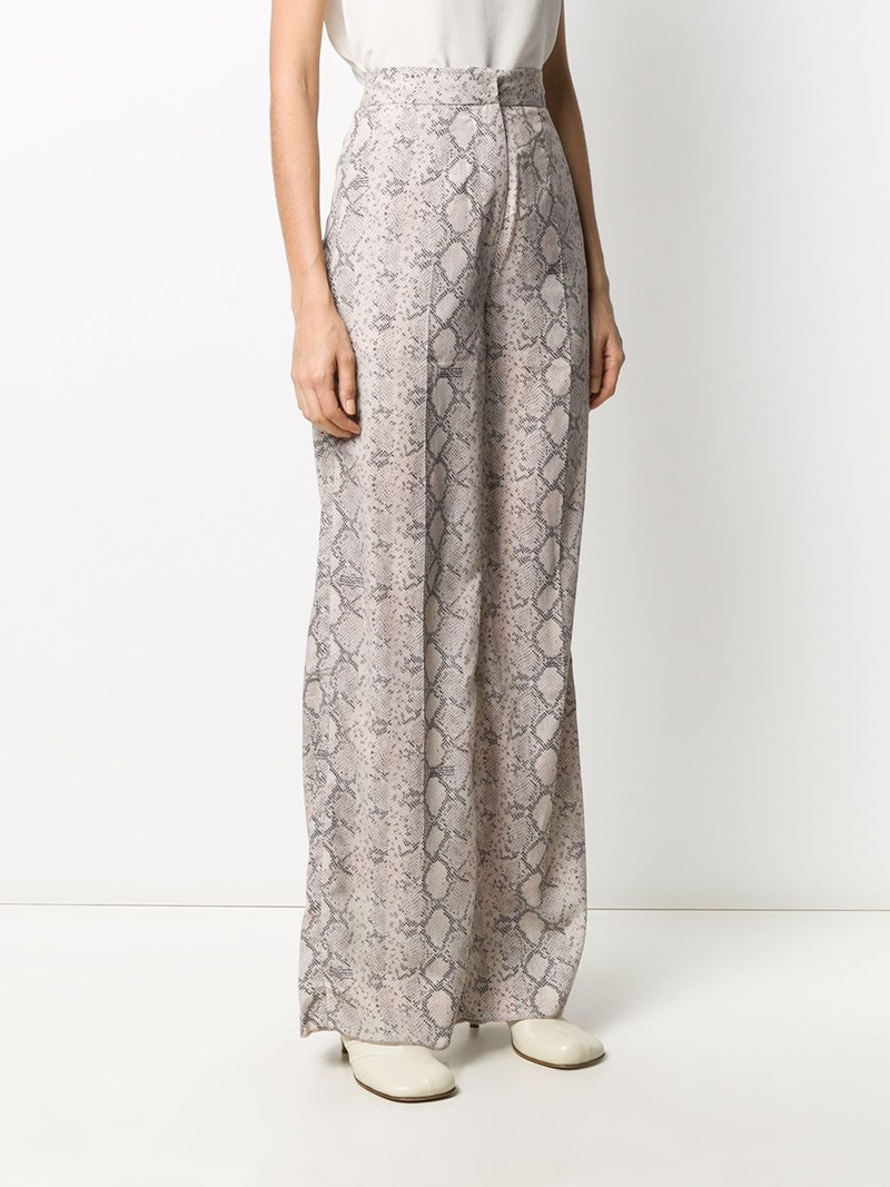 snakeskin print wide-leg trousers 3