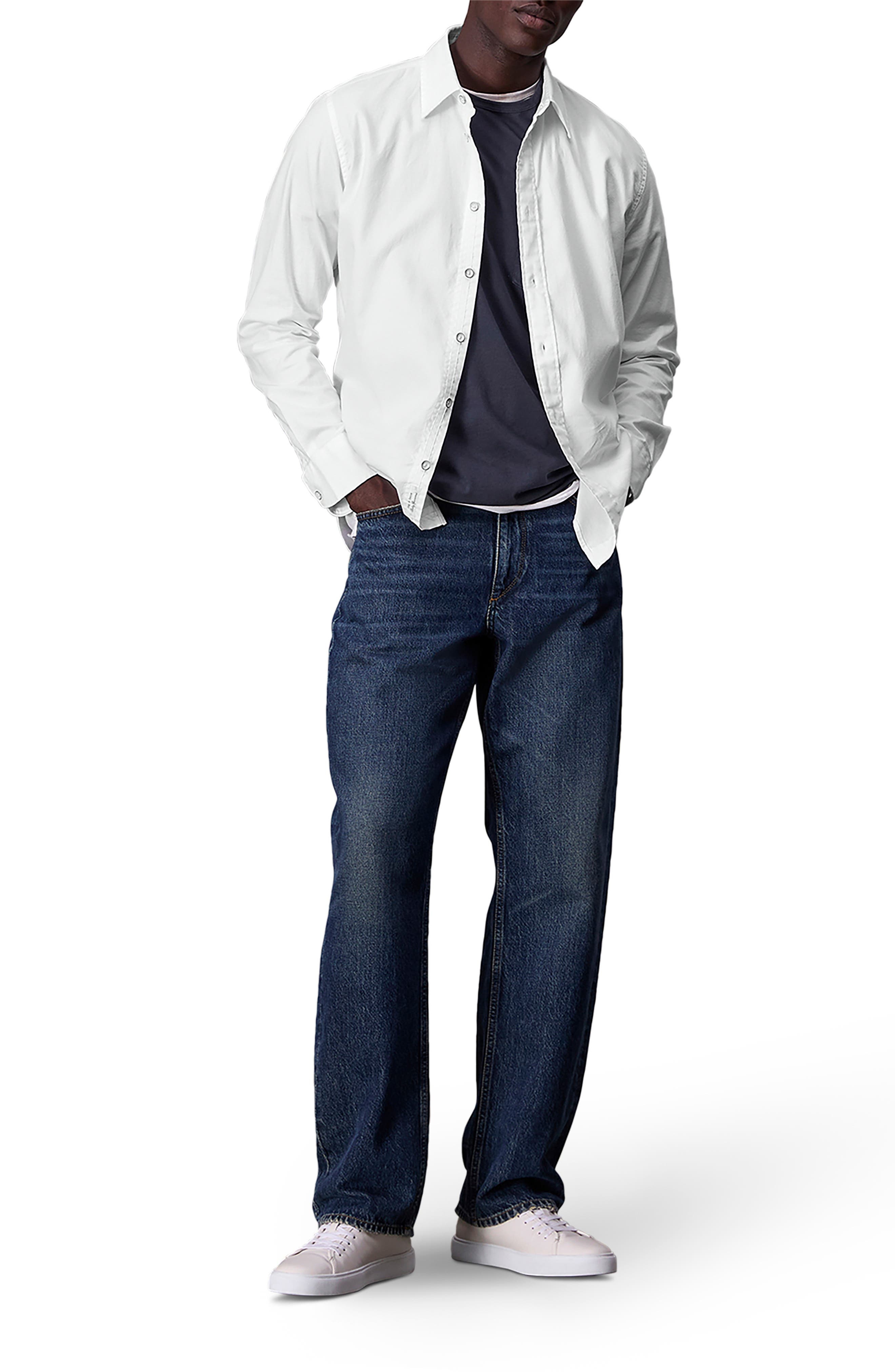 rag & bone Tomlin Cotton Dobby Button-Up Shirt in White at Nordstrom - 5