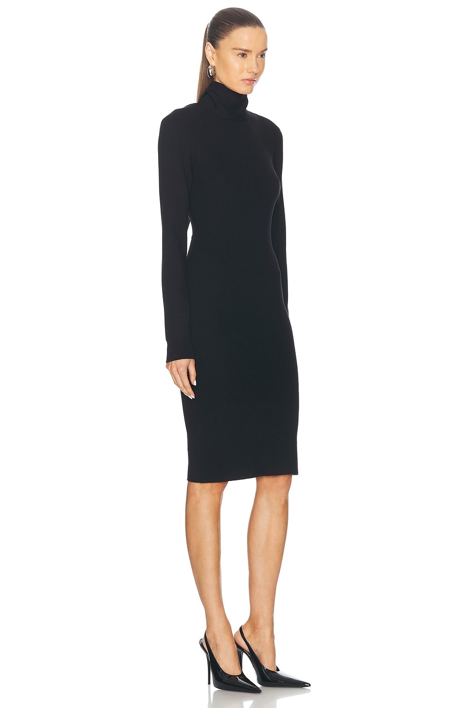 Backless Long Sleeve Dress - 2