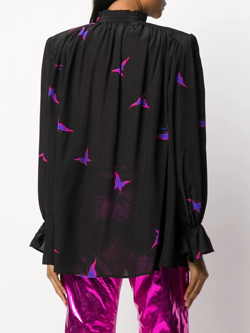 butterfly-print blouse - 4