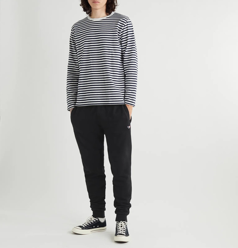 Tapered Logo-Appliquéd Loopback Cotton-Jersey Sweatpants 7