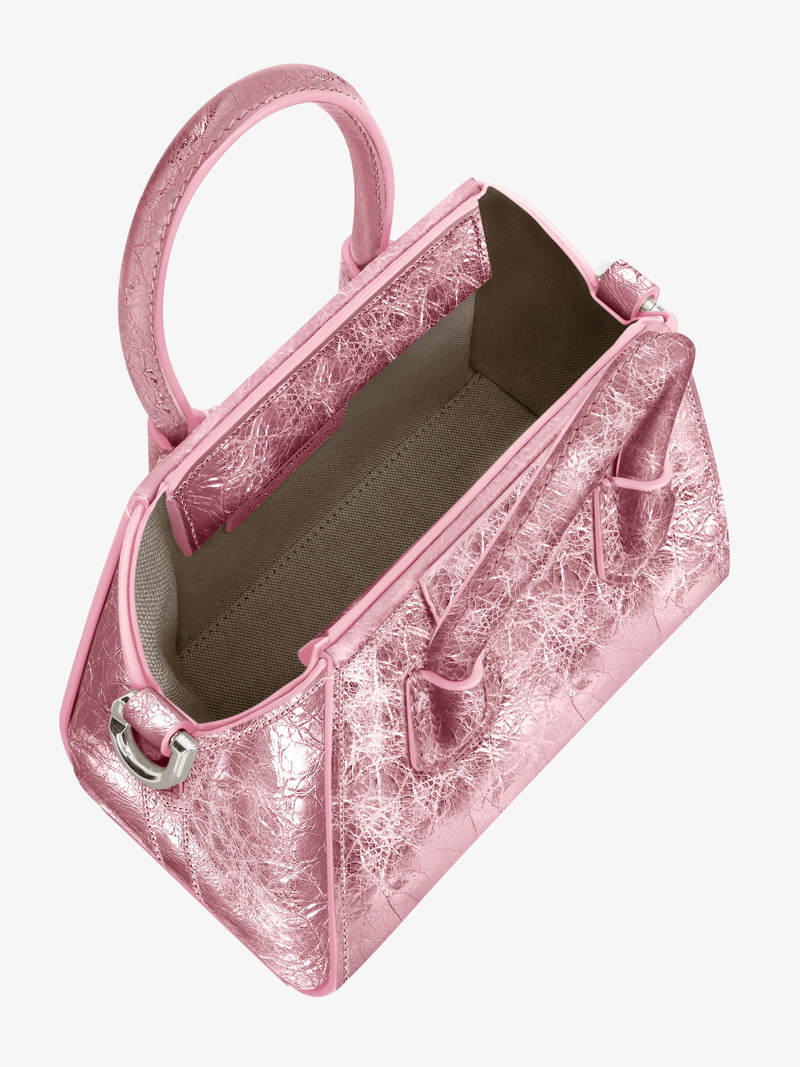 MICRO ANTIGONA BAG IN LAMINATED LEATHER 5