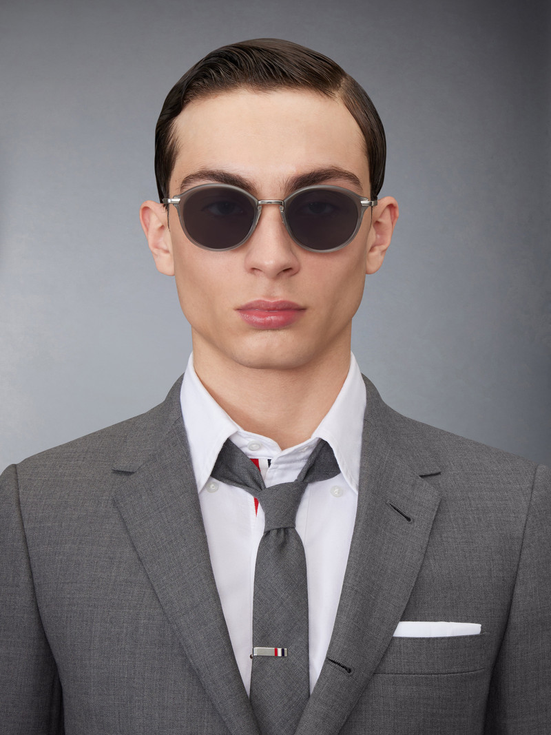 ACETATE AND TITANIUM ROUND SUNGLASSES 3