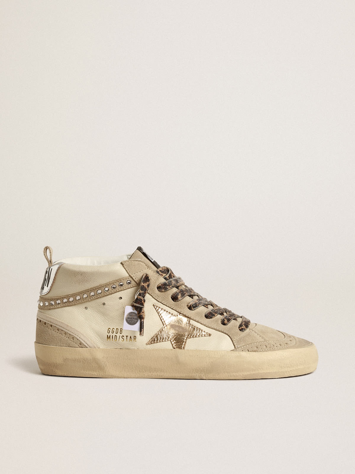 Golden Goose Mid Star with metallic leather star, and flash with crystals |  REVERSIBLE