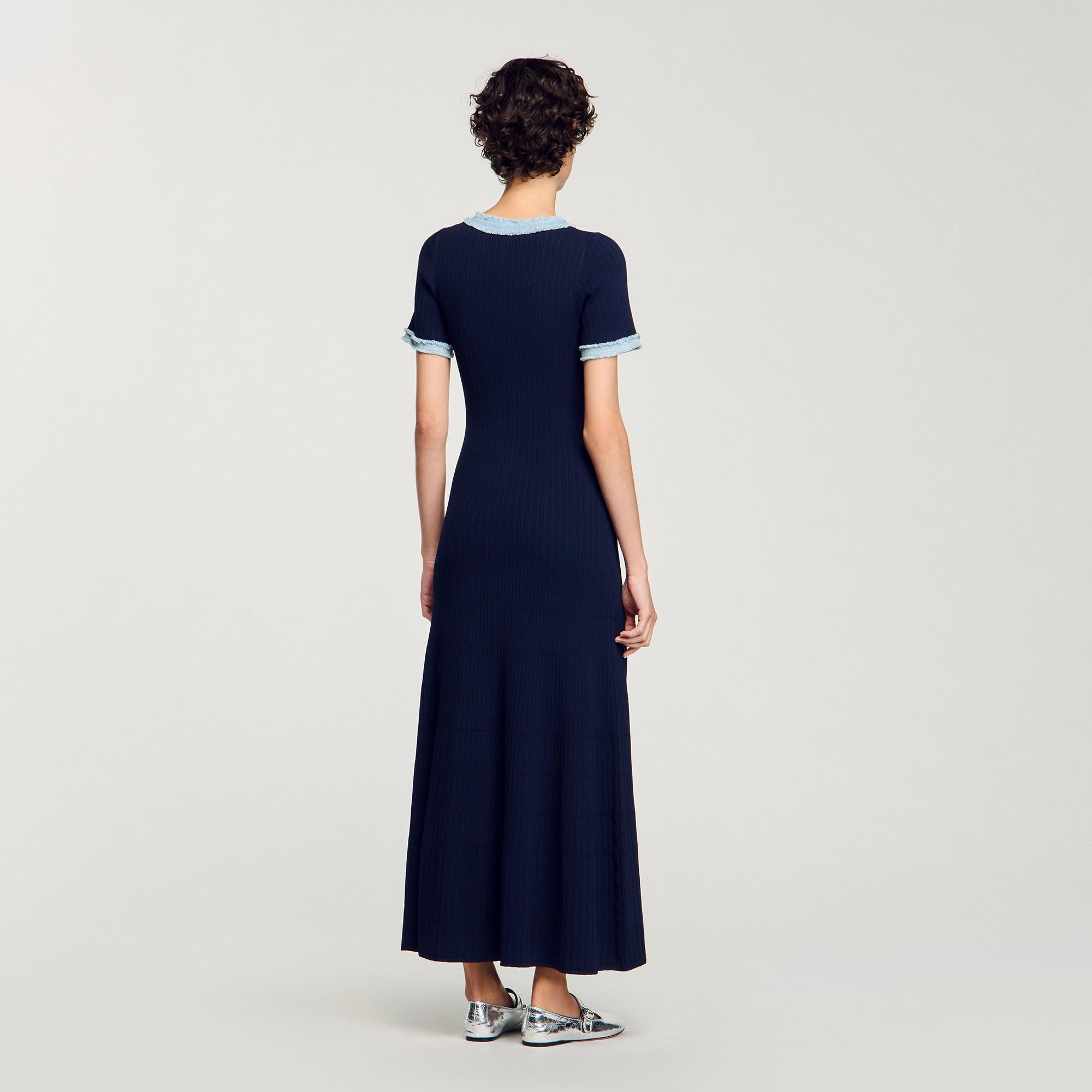 KNIT AND DENIM MAXI DRESS - 5