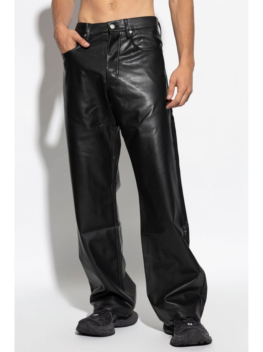faux-leather loose pants - 3