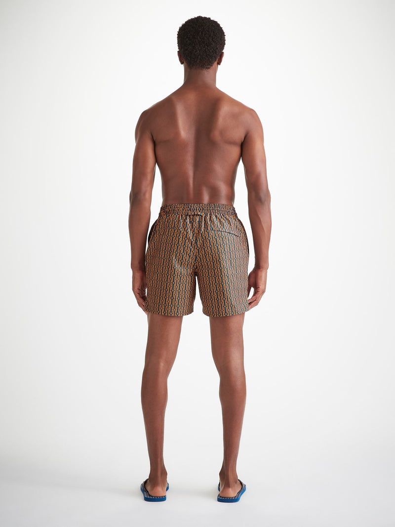 Men's Swim Shorts Blue Rope Print - 4
