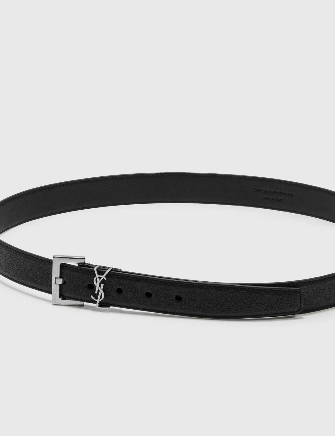 Metal Logo Leather Belt - 3