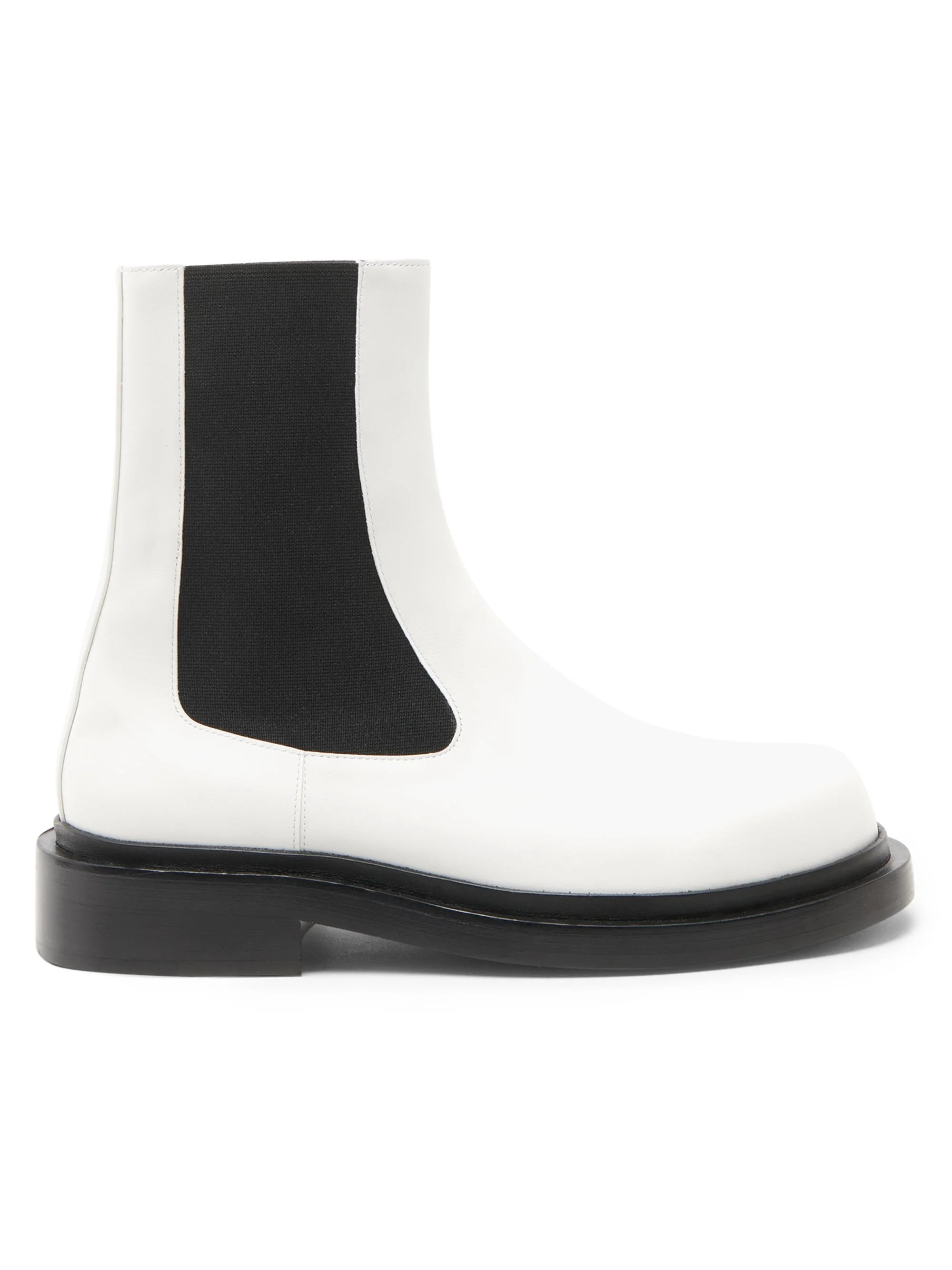 Women's Leather Ankle Boots - Porcelain - 1