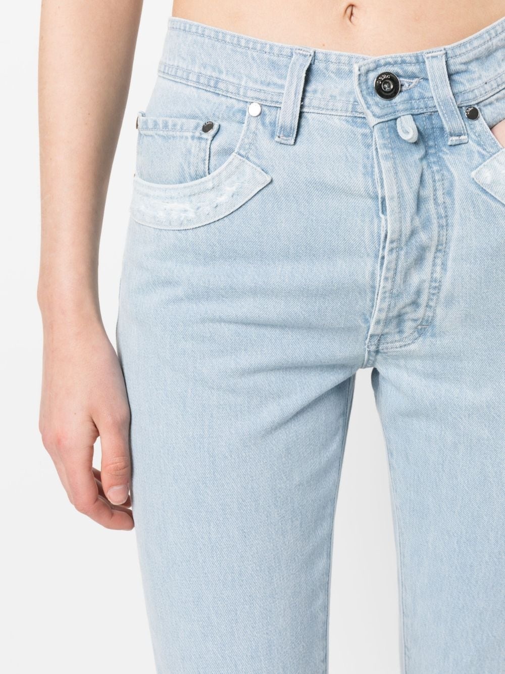 Double Shift ripped-patch straight-leg jeans - 5