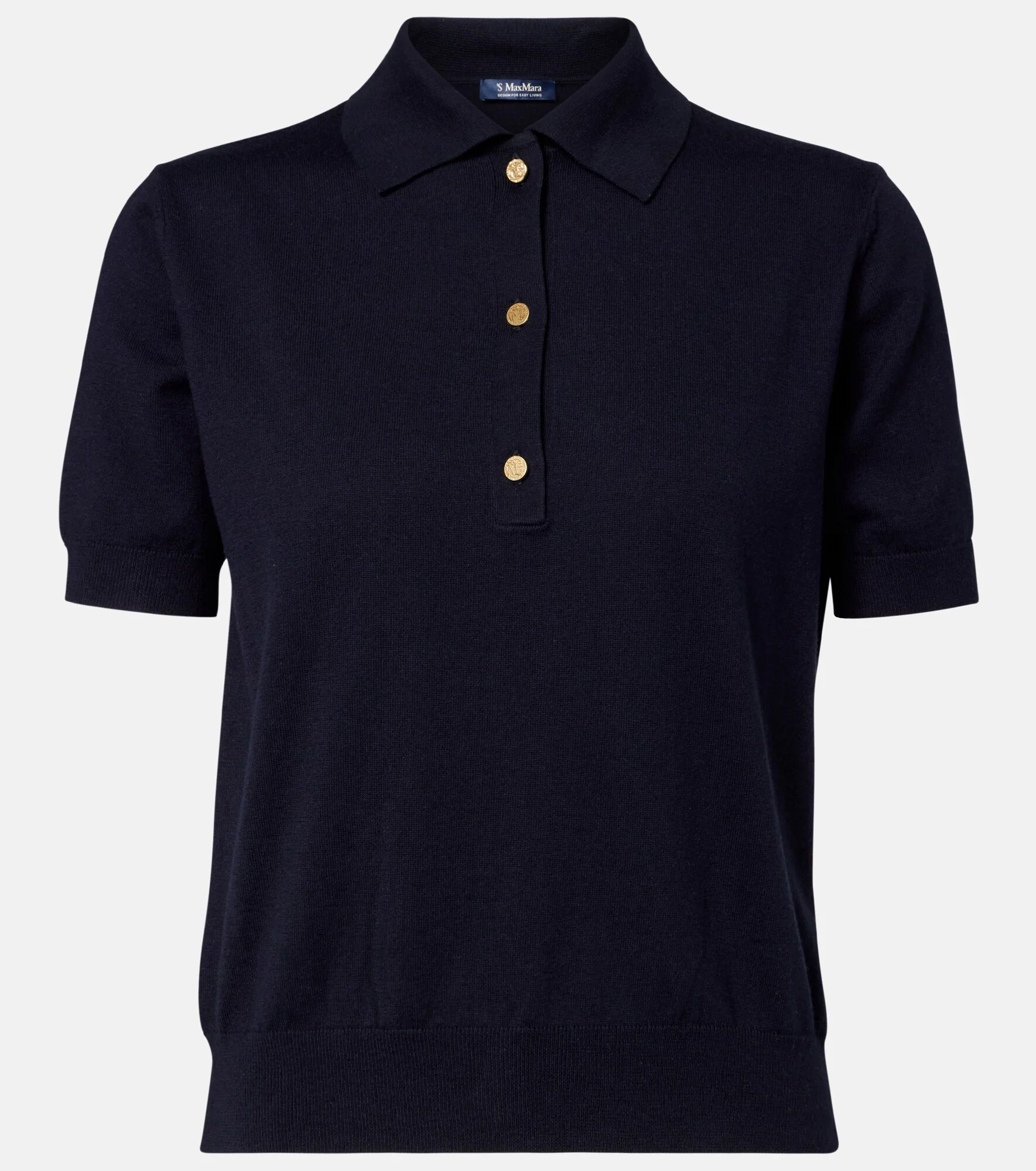 Cotton, silk, and cashmere polo sweater - 1