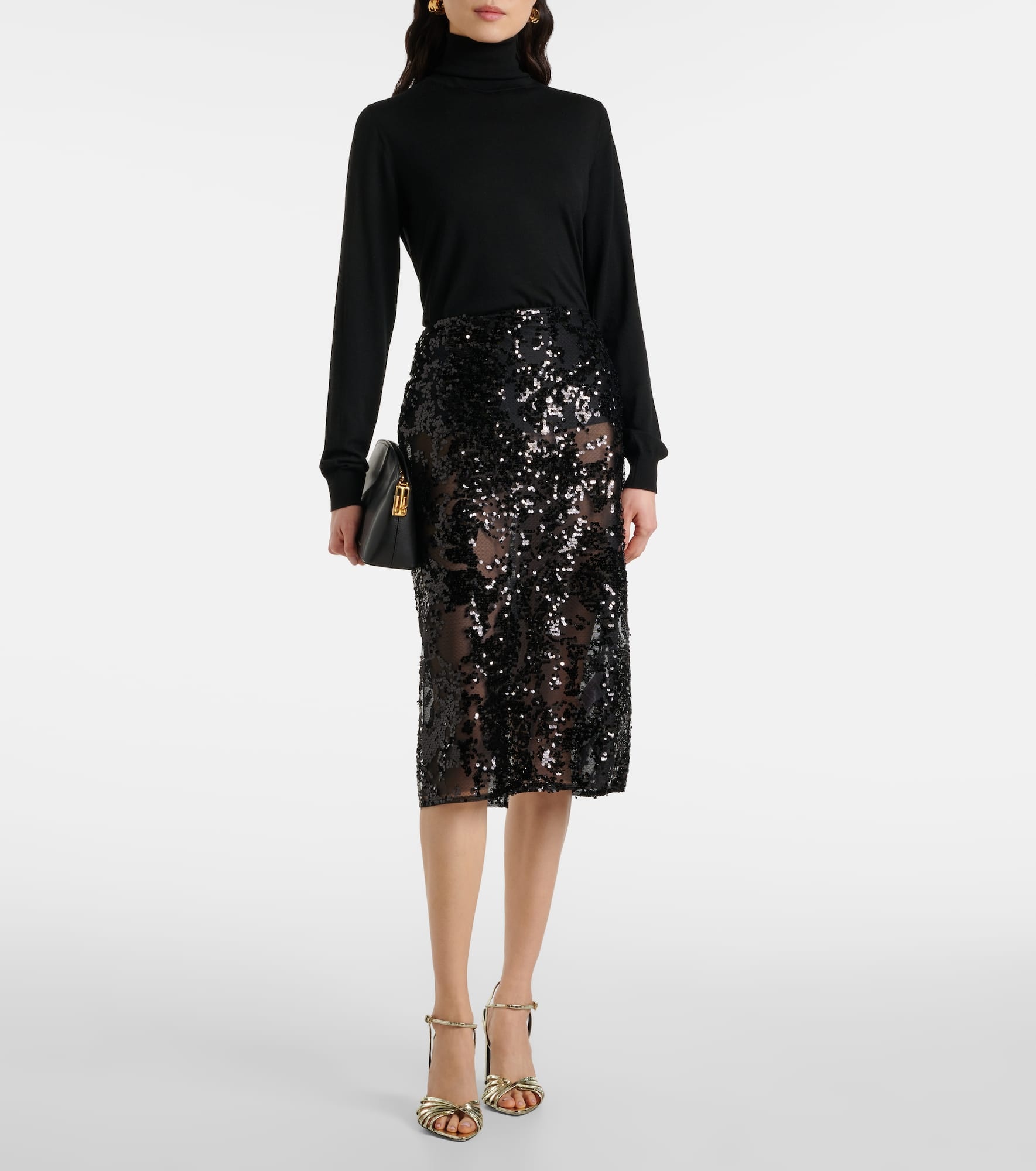 Sequined floral midi skirt - 2