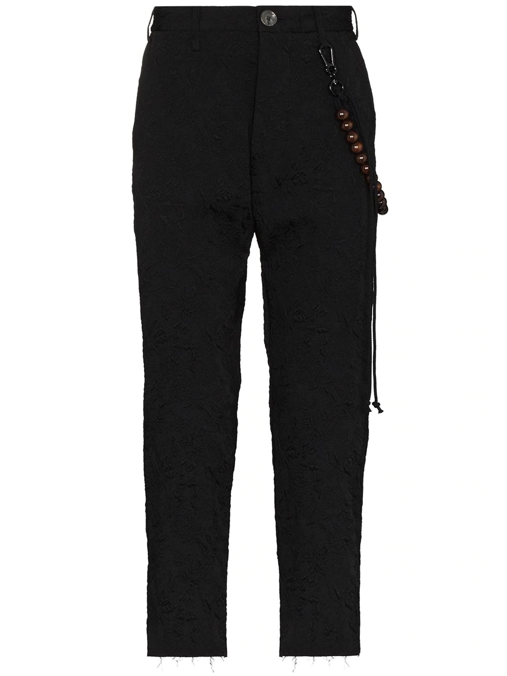 straight leg raw hem trousers - 1