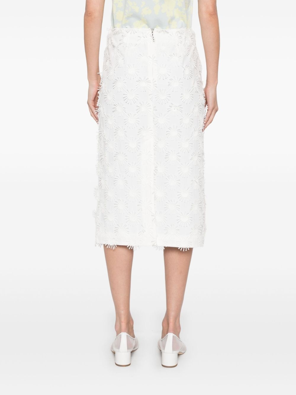 appliqué-detail midi skirt - 4
