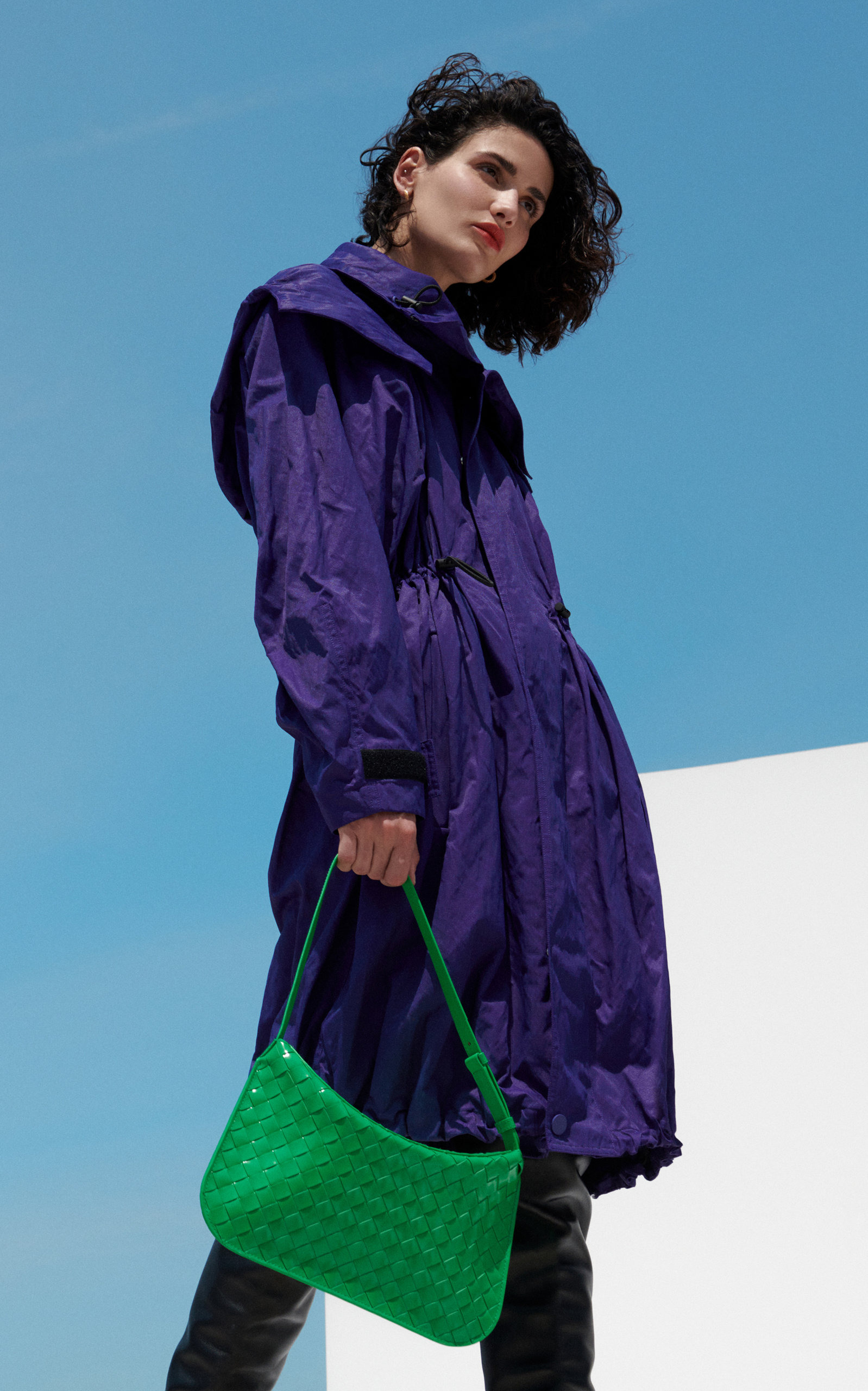 Resinated Metal Twill Parka purple - 2