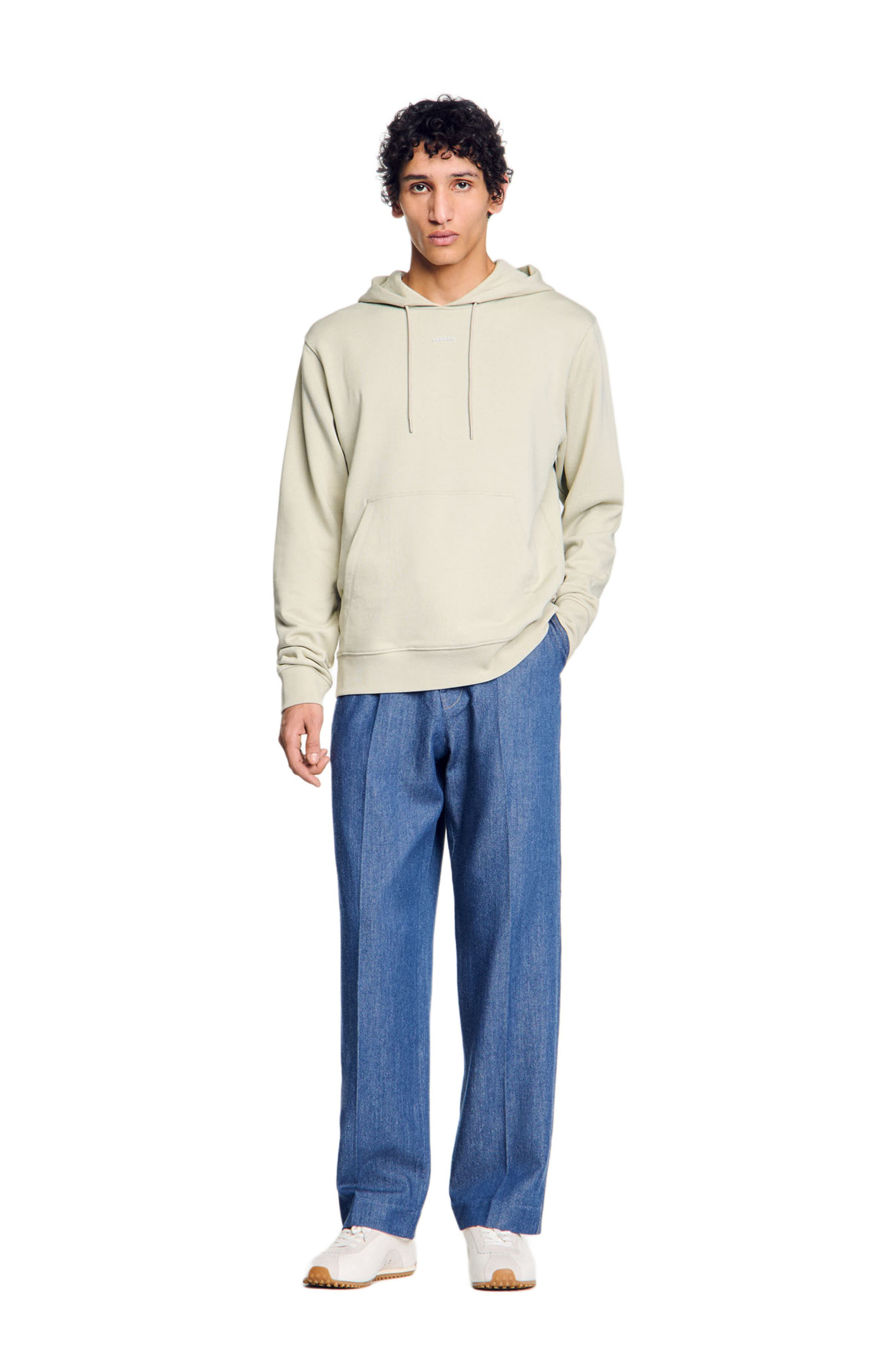 SANDRO Logo hoodie in Light Khaki at Nordstrom - 6