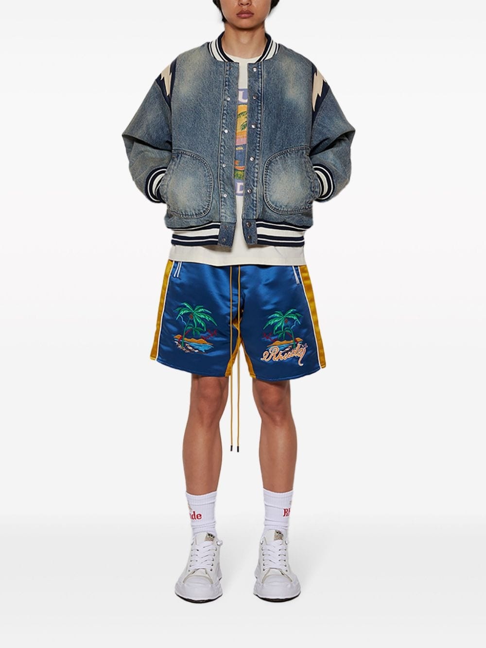 Palm Eagles satin shorts - 2