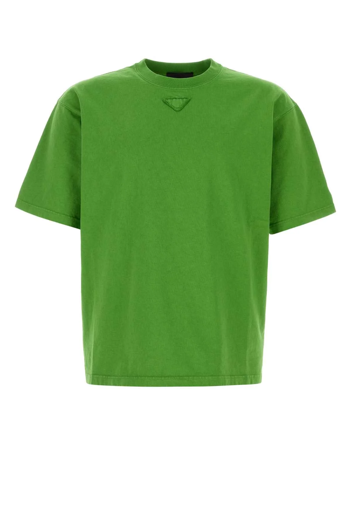 Prada Men Grass Green Cotton T-Shirt - 1