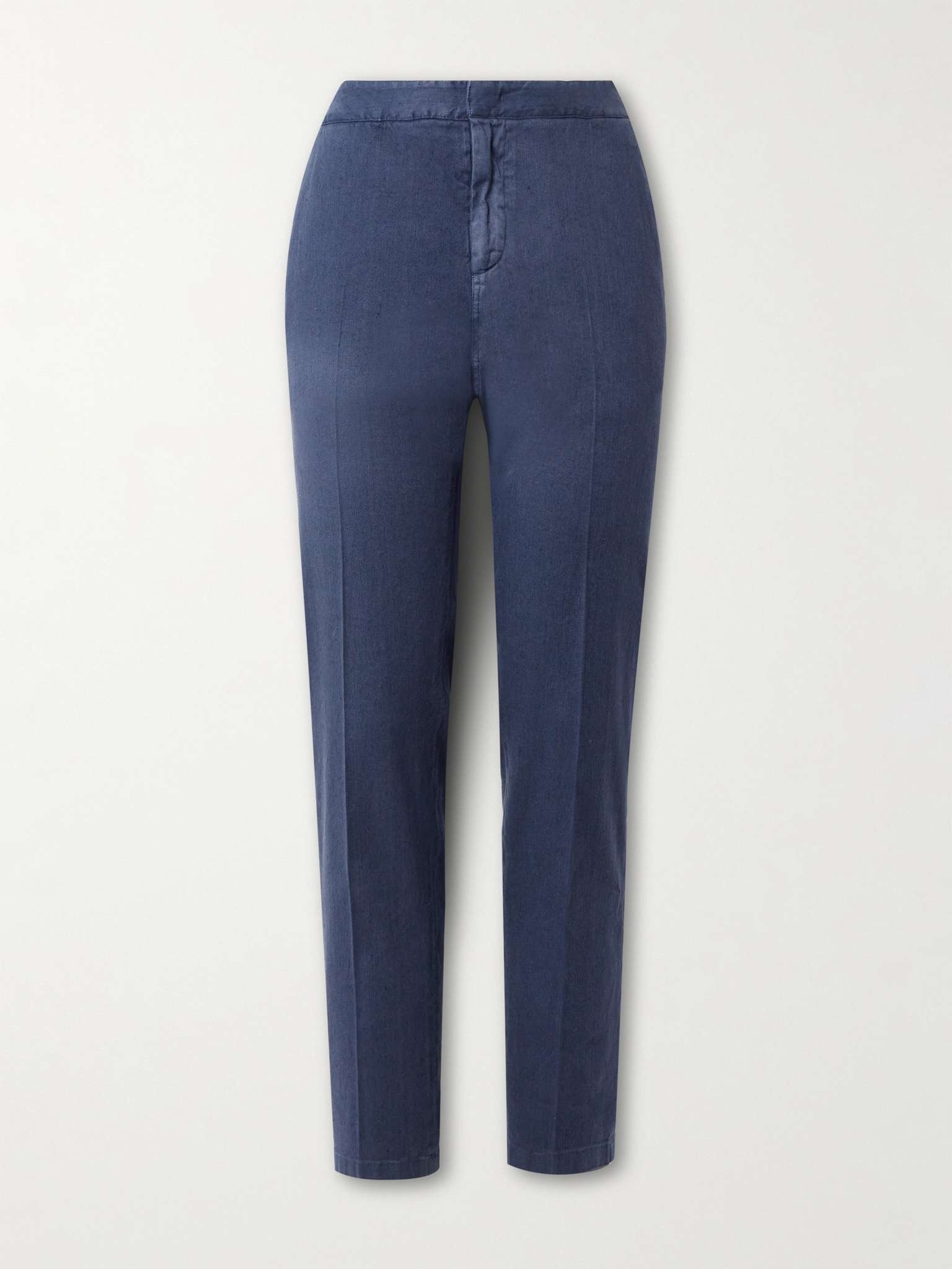 Straight-Leg Linen-Blend Trousers - 1