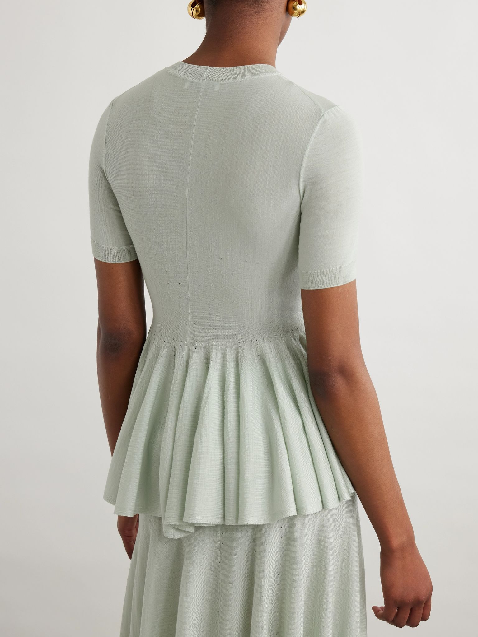 Wool peplum top Gray green - 4