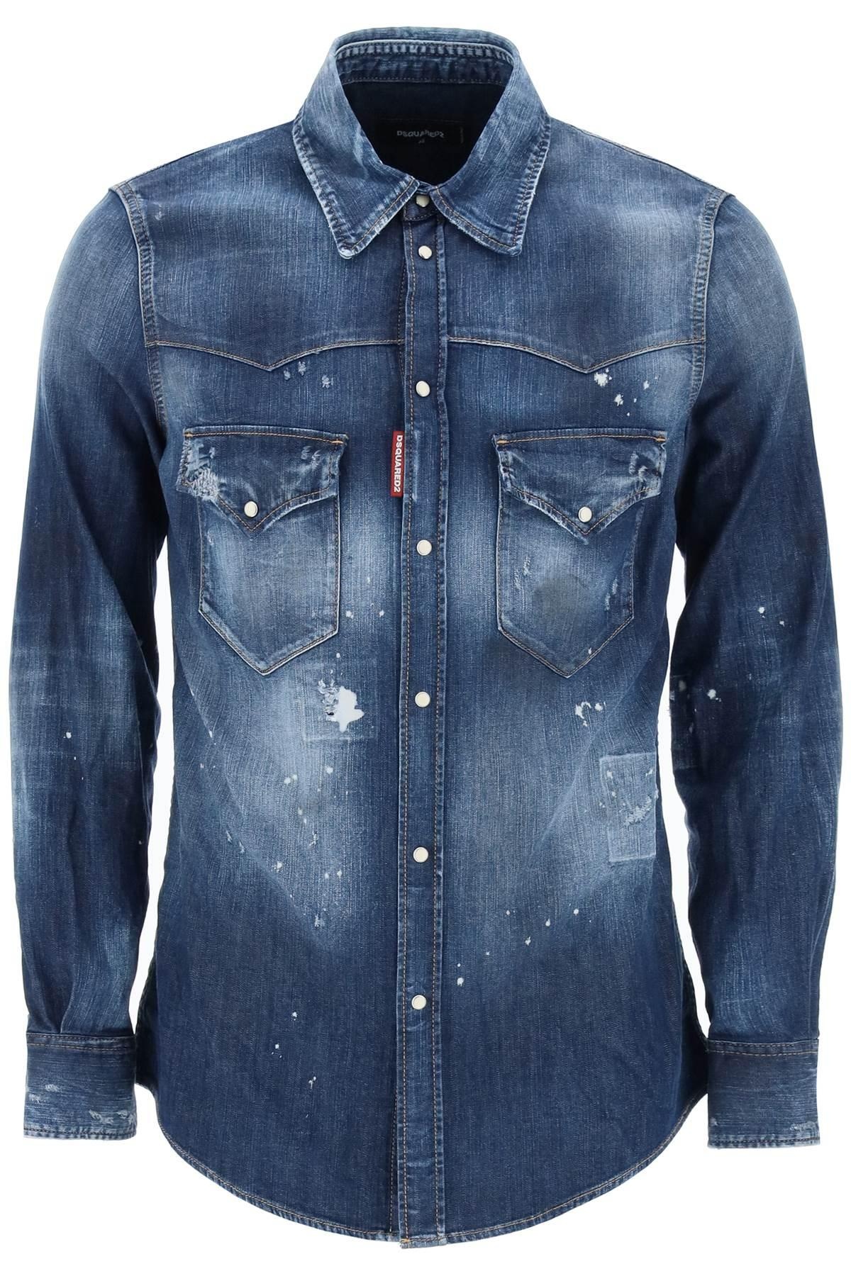 Western shirt in Used denim - 1