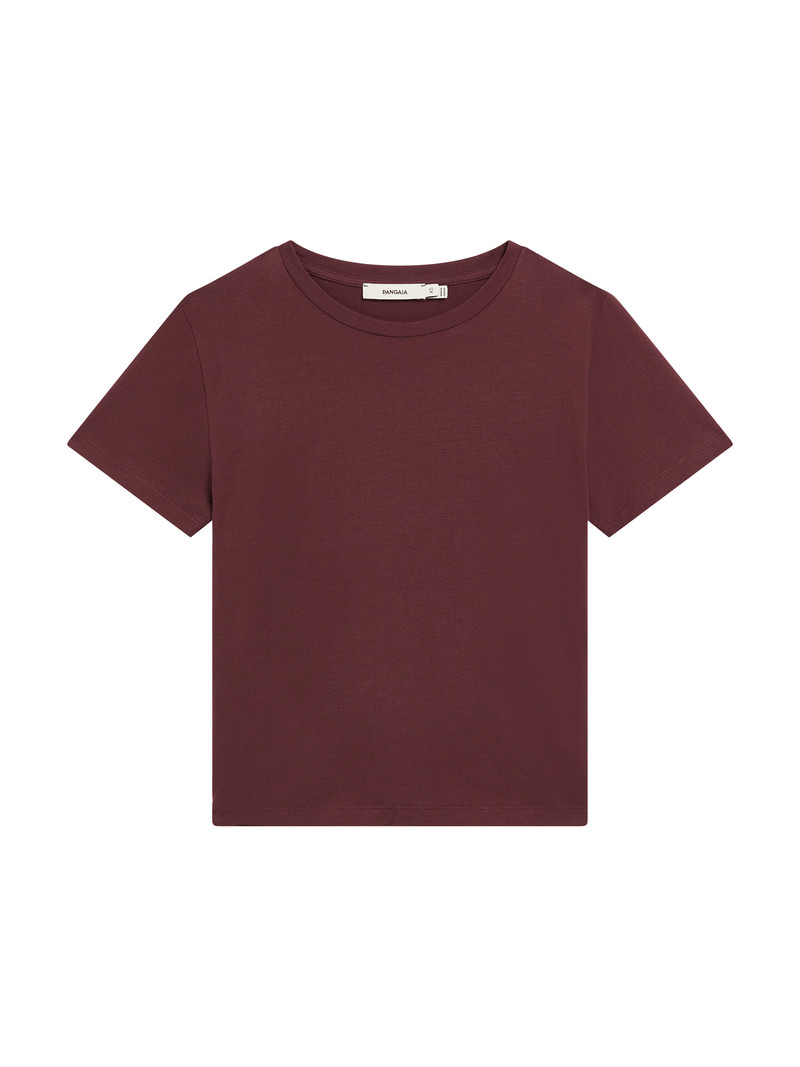 Womens Cotton-Stretch Slim T-Shirt - Chestnut Maroon 1