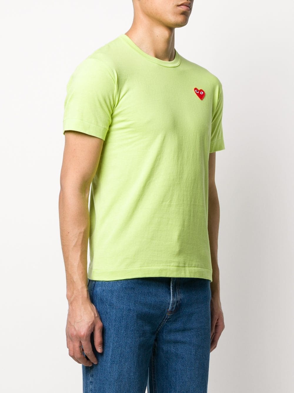 heart embroidered round neck T-shirt - 3