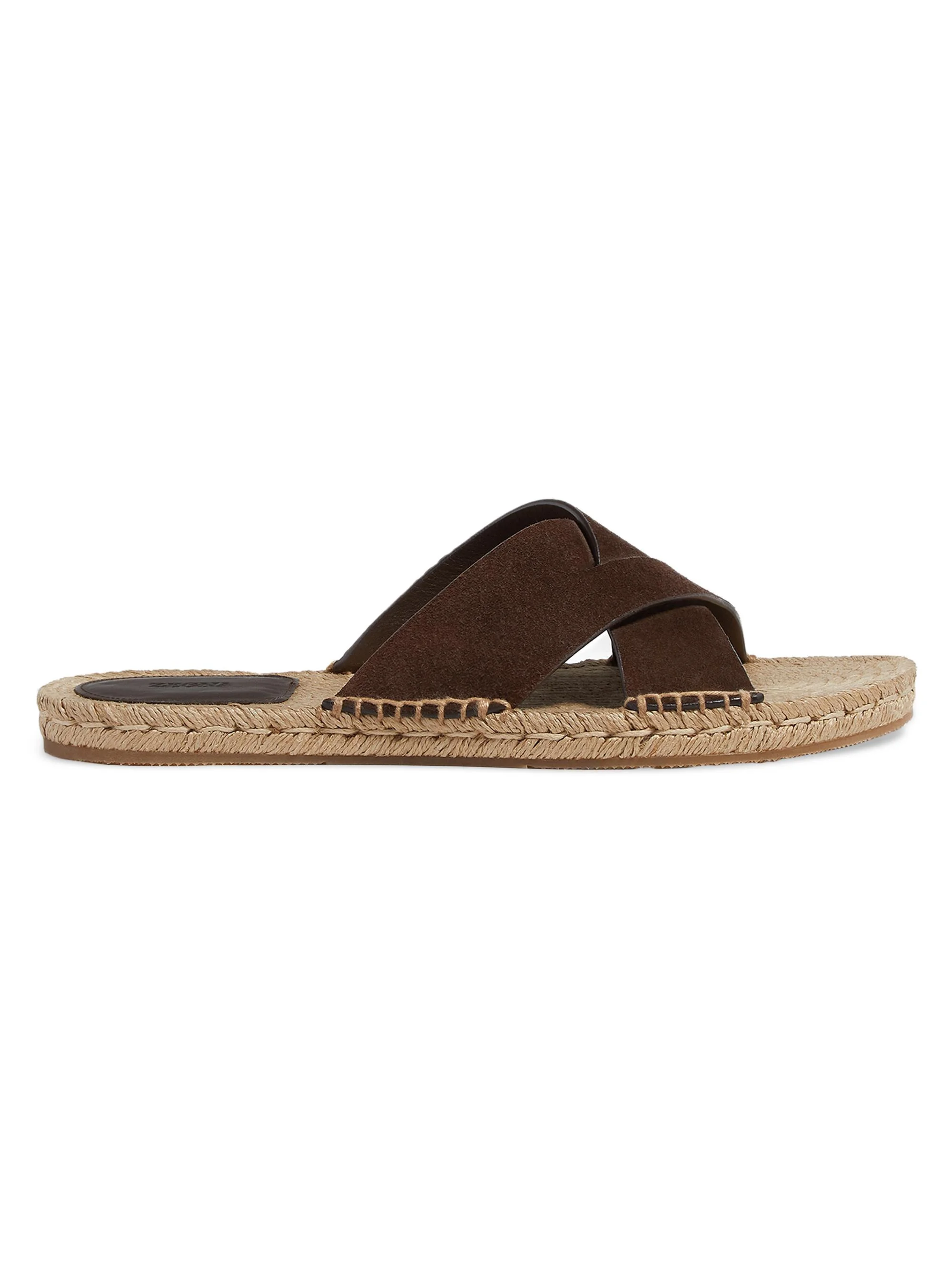 Men's Suede Espadrille Sandals - Dark Brown - 1