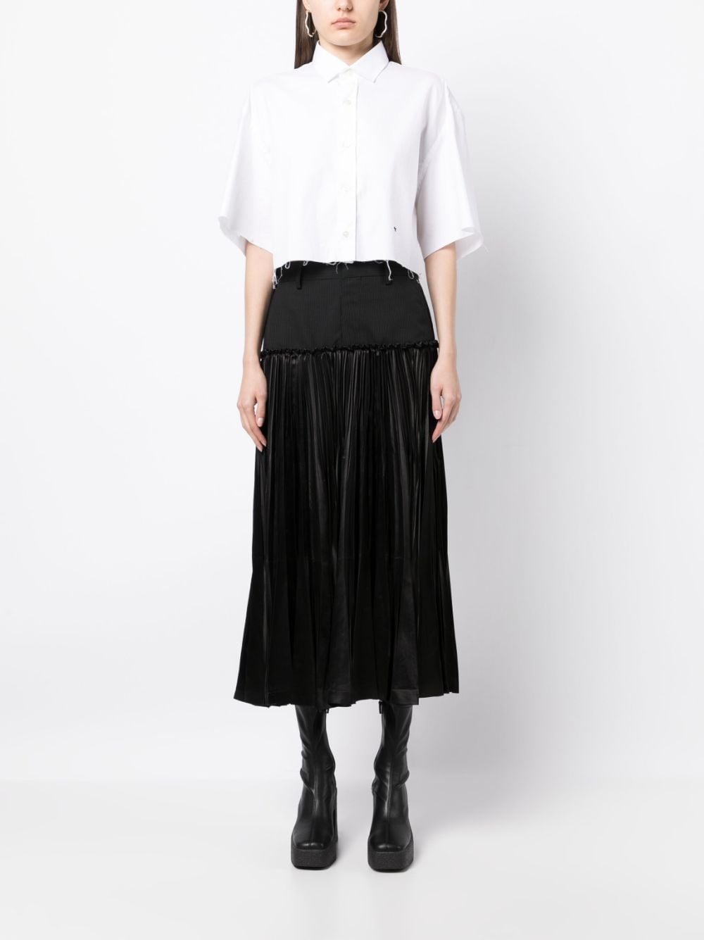 panelled pleated skirt - 2