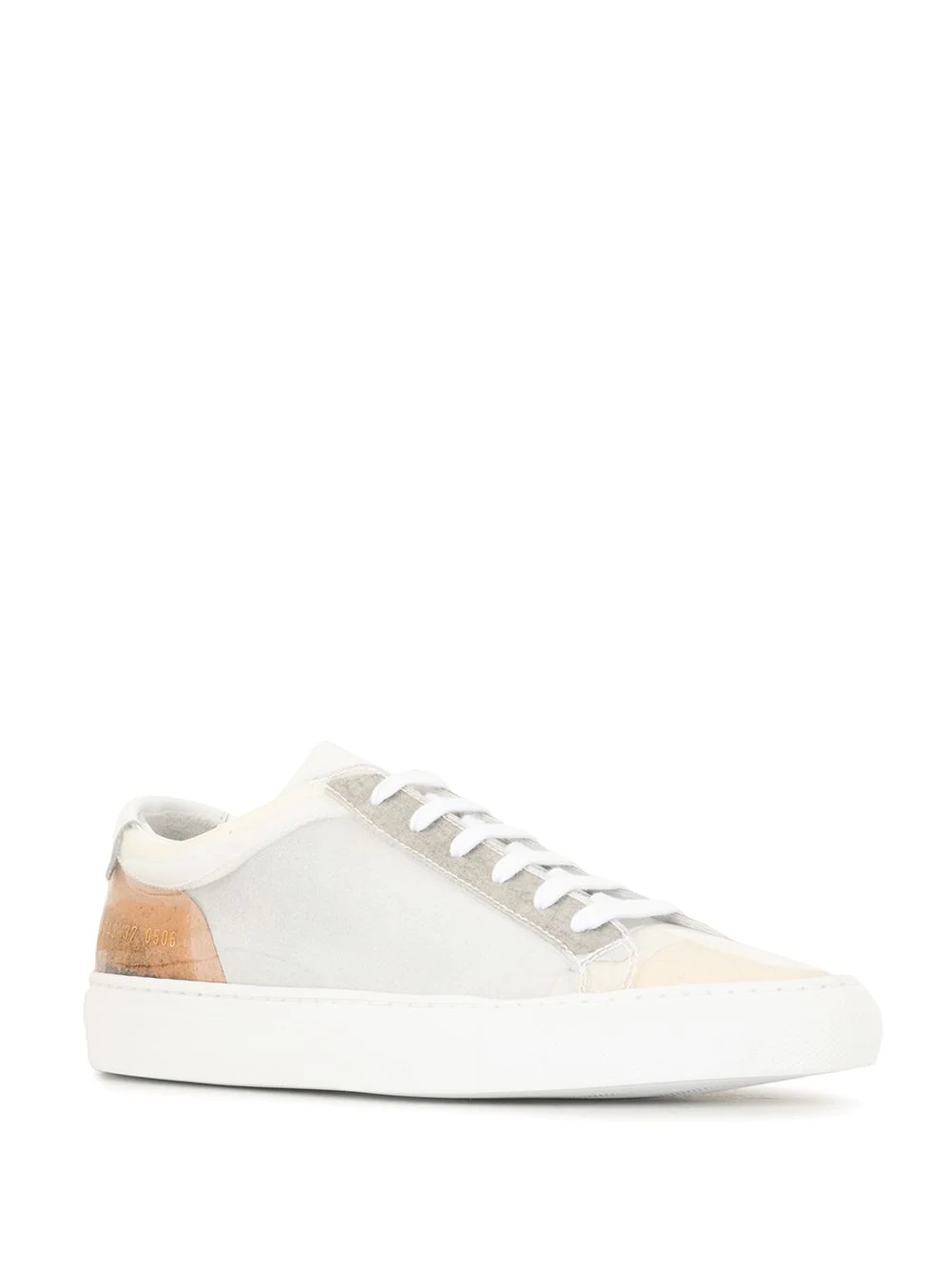 low top contrast panel sneakers - 2