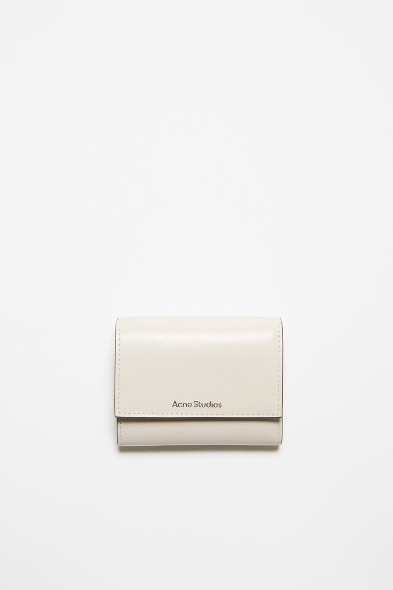 Trifold leather wallet - White/black 1