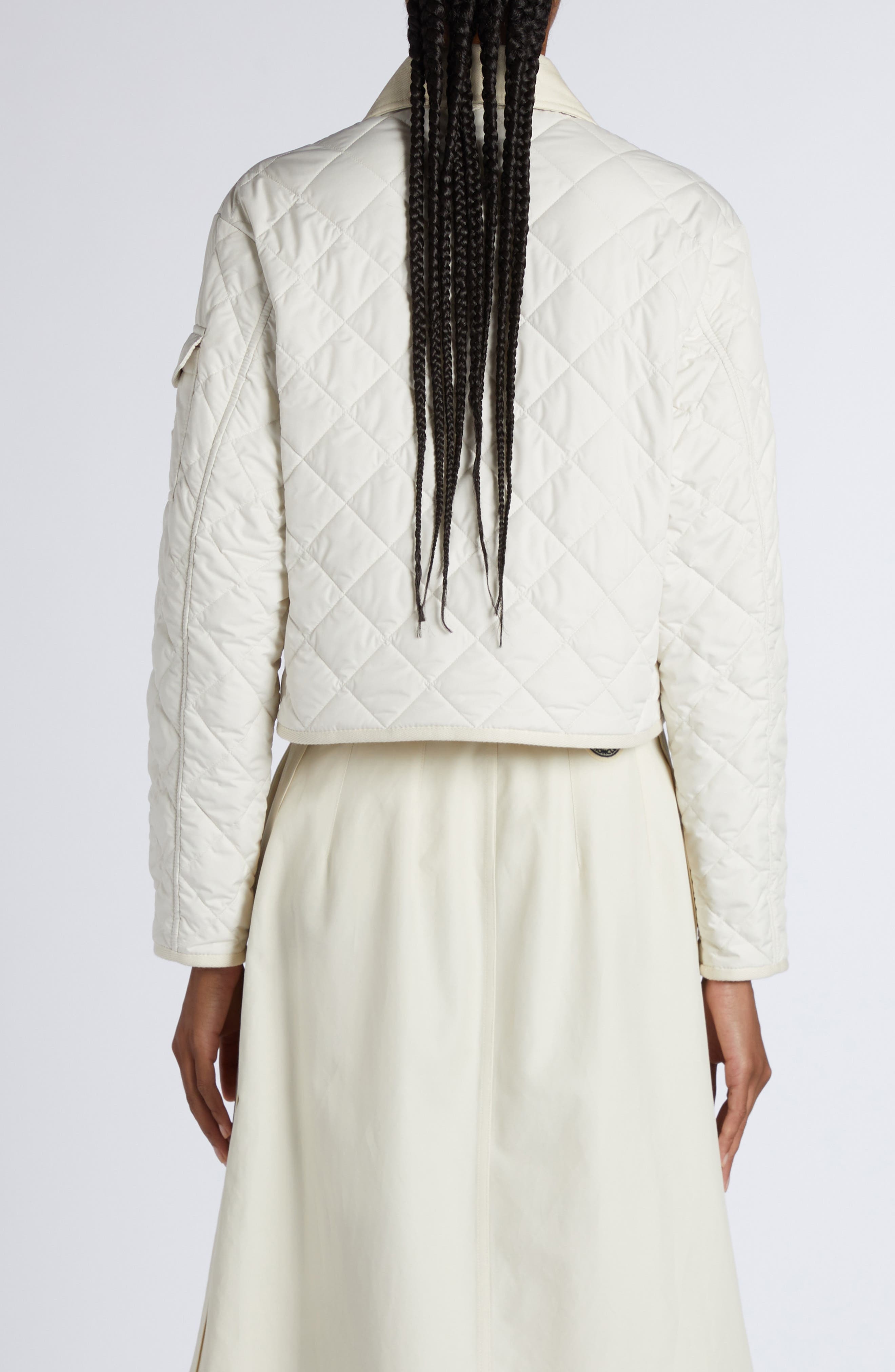 Moncler Chitre Diamond Quilted Jacket in White at Nordstrom - 3