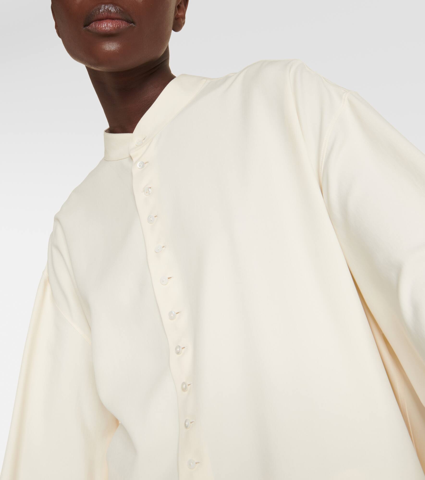 Grandad oversized silk shirt - 4