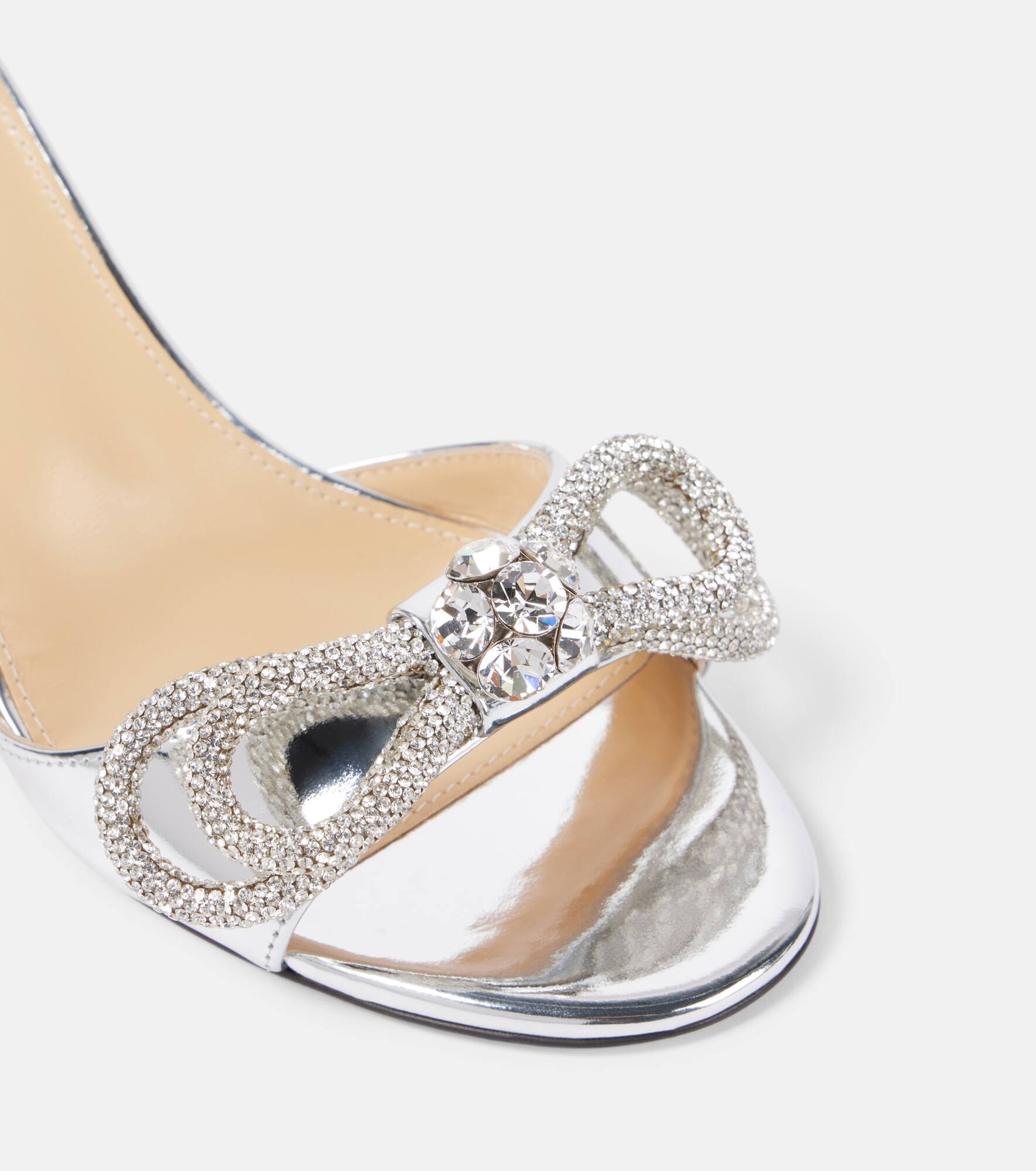 Double Bow metallic leather sandals - 5