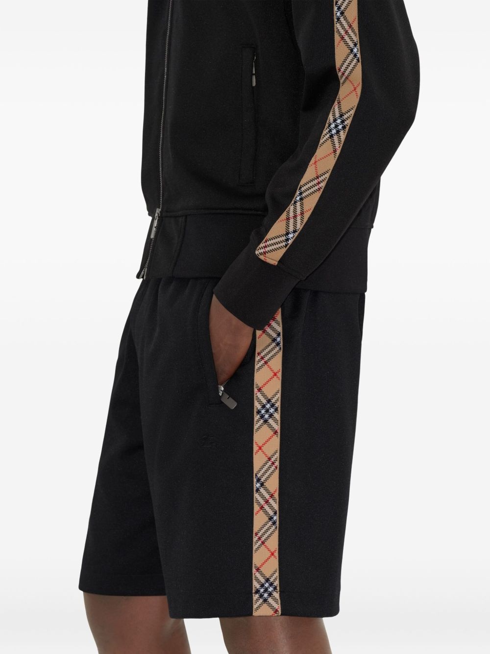 checked-trim sweatshirt - 5