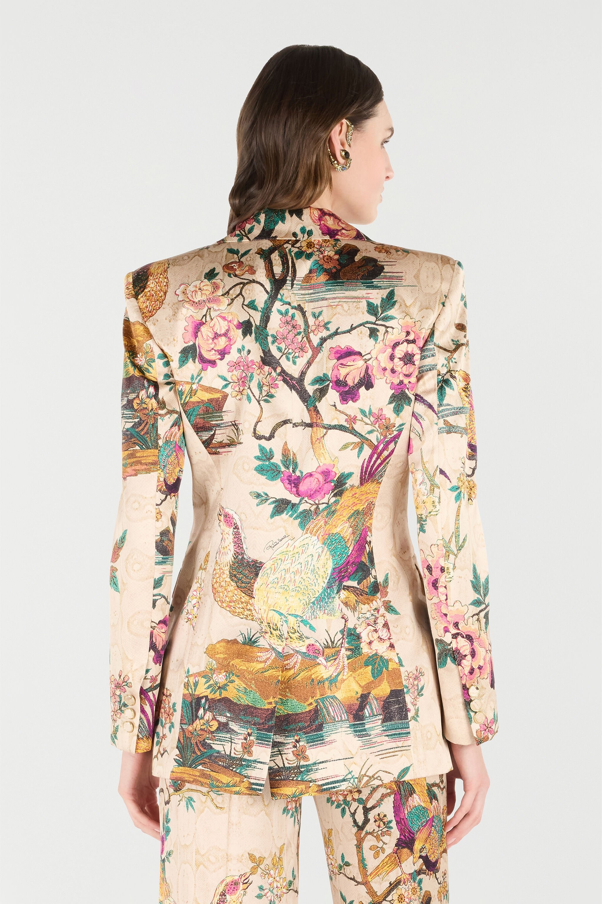 Silk Jacket With Flower And Pheasant Print - 4