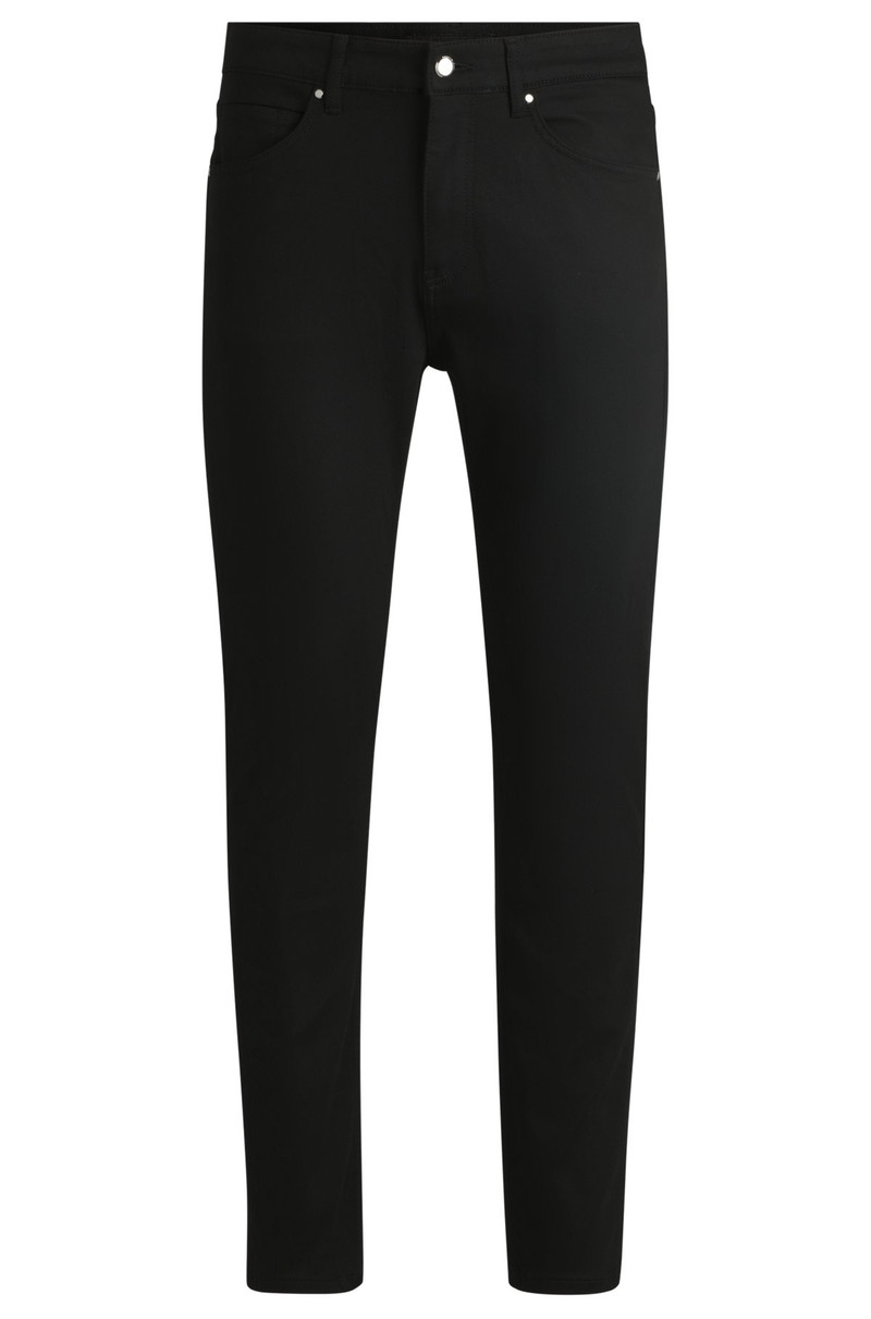 PORSCHE X BOSS TAPERED-FIT JEANS IN BLACK PERFORMANCE DENIM 1