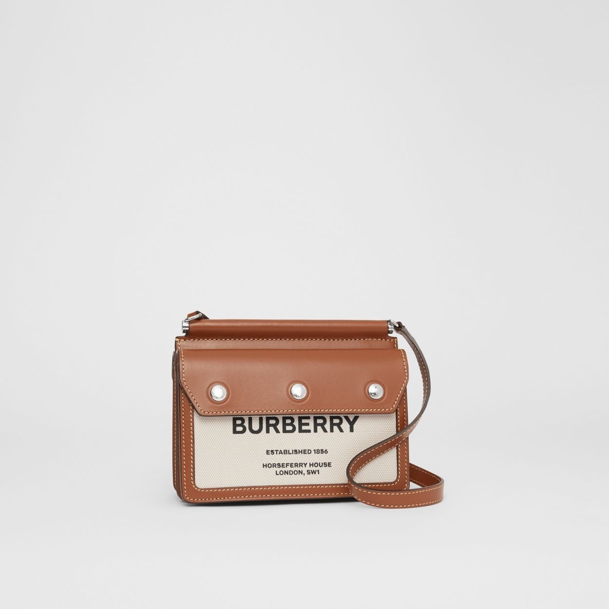 Burberry Mini Horseferry Print Title Bag with Pocket Detail 