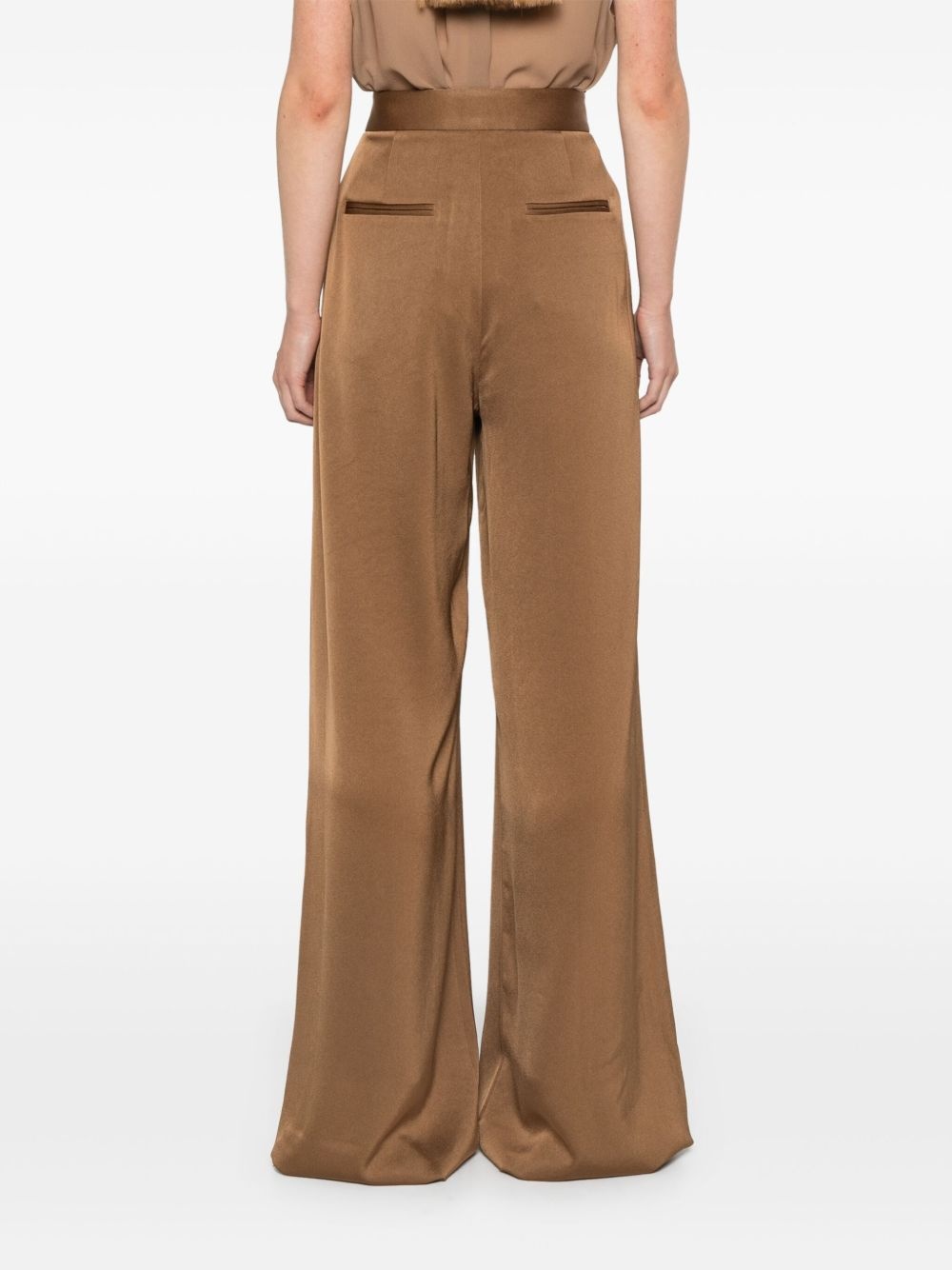 double-pleat satin trousers - 4