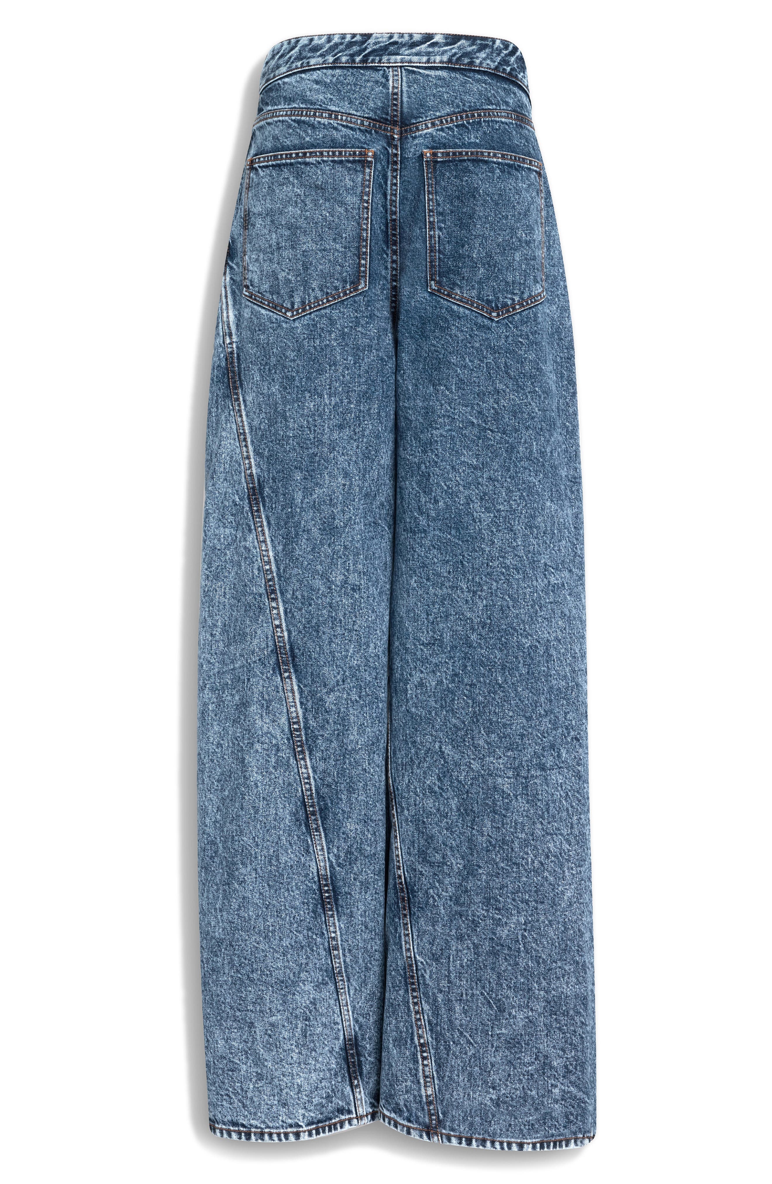 Alaïa Wide Leg Wrap Jeans in Bleu Neige at Nordstrom - 4