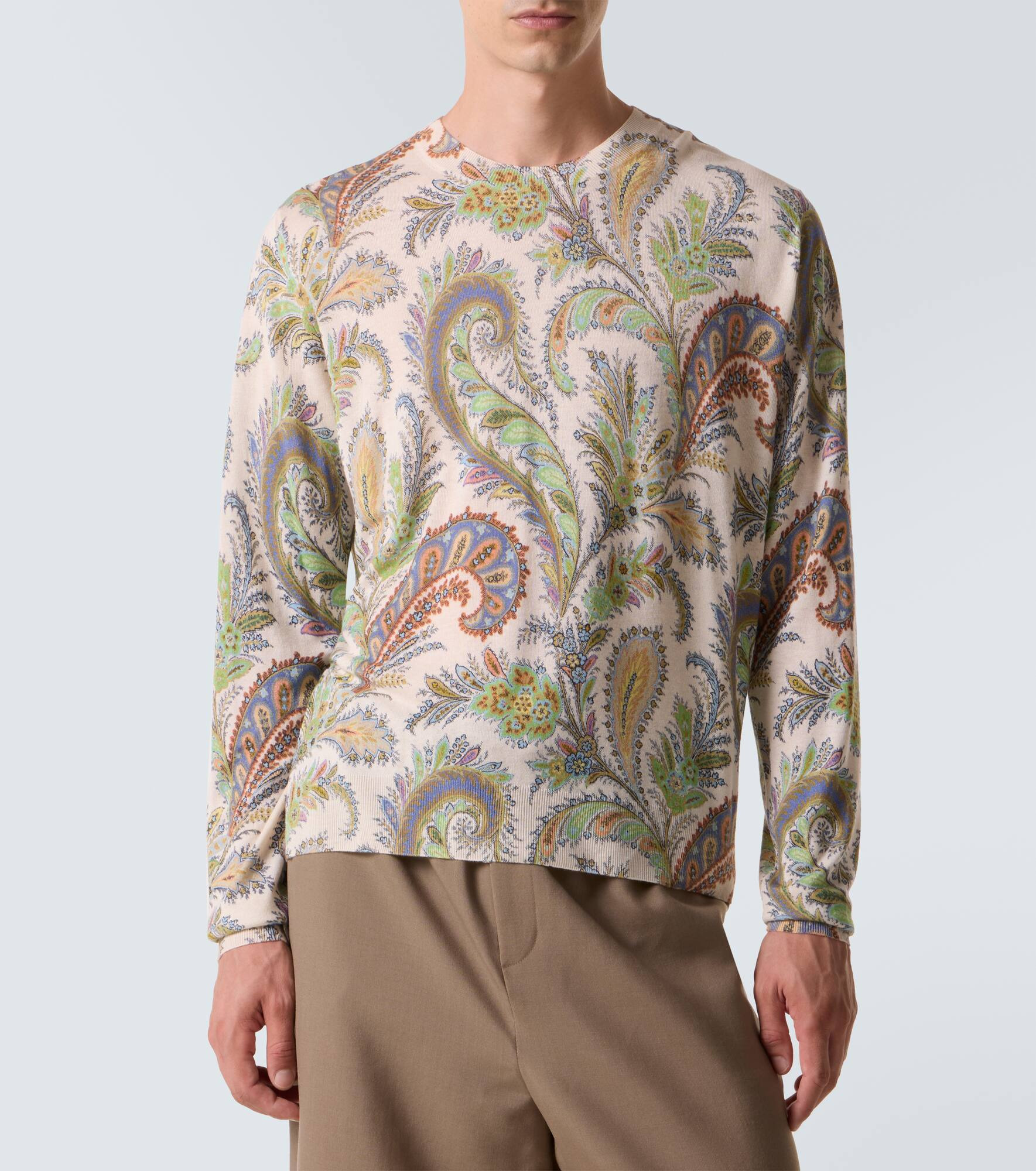 Paisley silk and cashmere sweater - 3
