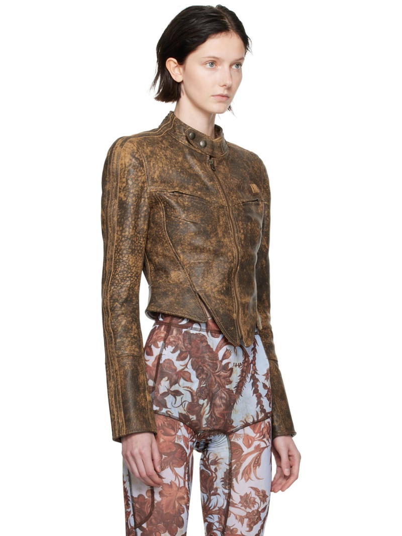 SSENSE Exclusive Brown Leather Jacket 2