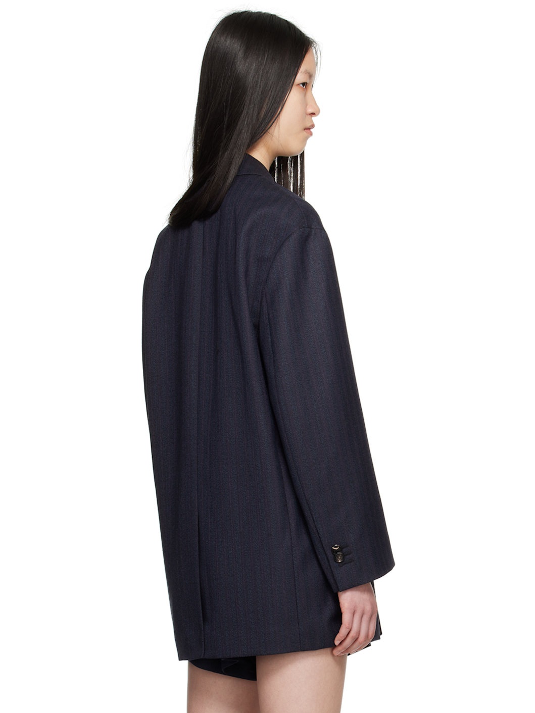 Navy Belted Blazer - 3