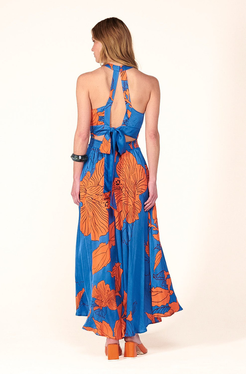 Long Dress Clea - Blue Hibiscus 5